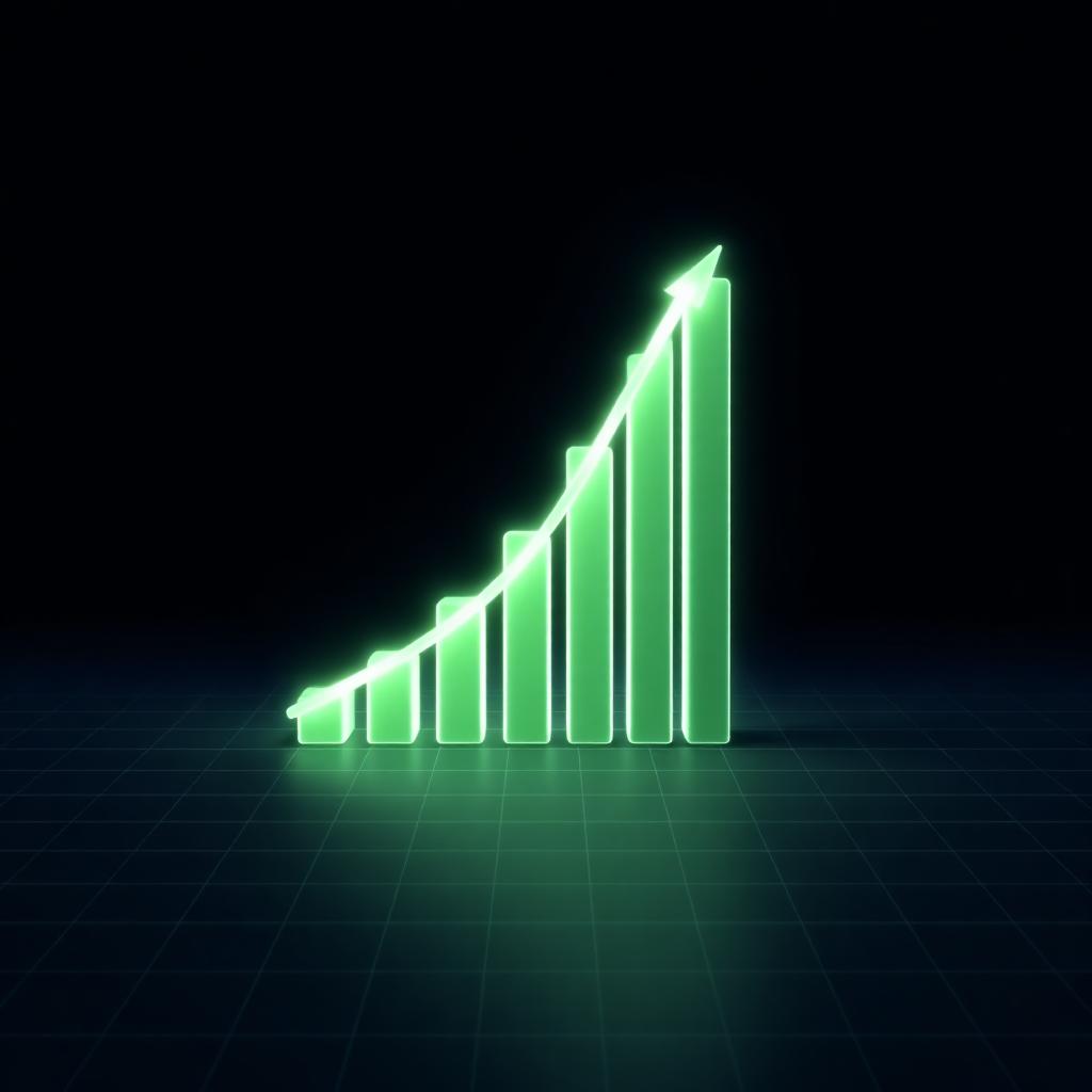Ascending revenue growth chart